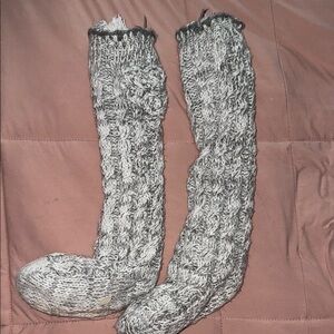 Cozy Gray Knit Socks